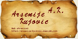 Arsenije Kujović vizit kartica